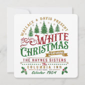 White Christmas Wallace und Davis Haynes Sister Einladung (Vorderseite)
