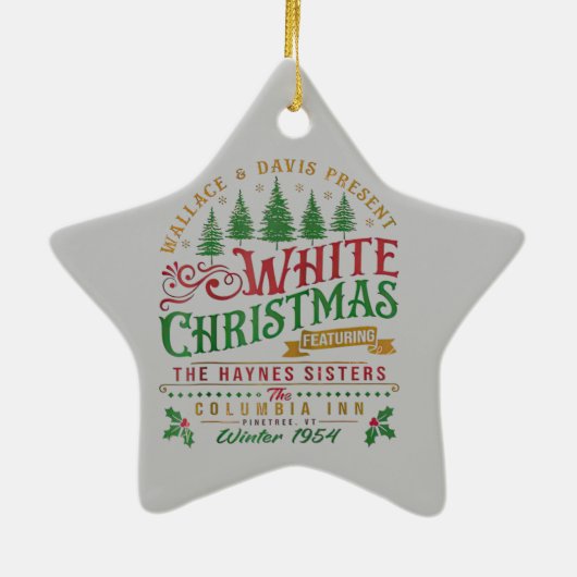 White Christmas Wallace und Davis Haynes Sister Keramik Ornament (Hinten)