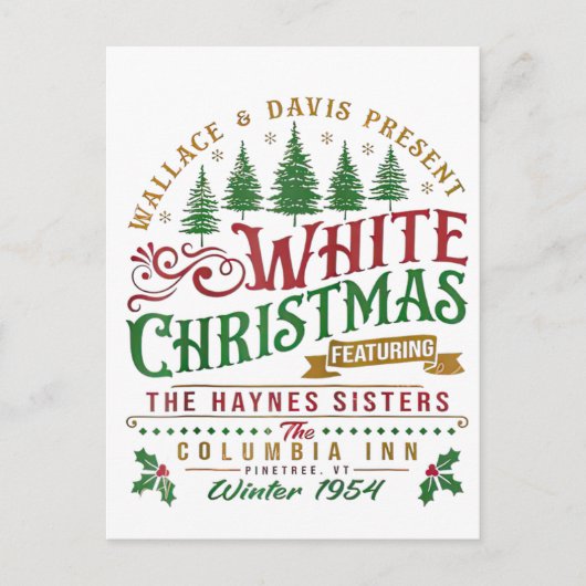 White Christmas Wallace und Davis Haynes Sister Postkarte (Vorderseite)