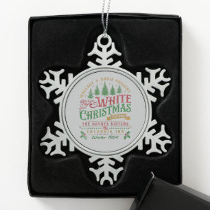 White Christmas Wallace und Davis Haynes Sister Schneeflocken Zinn-Ornament