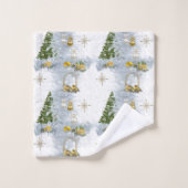 White Christmas Wedding Repeat Design Badhandtuch Set (Waschlappen)