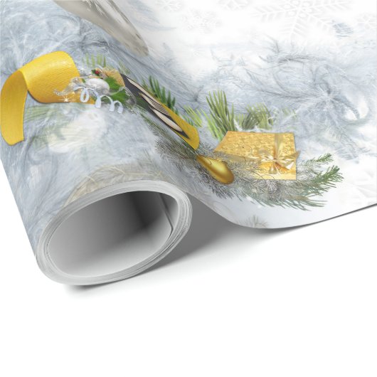 White Christmas Wedding Repeat Design Geschenkpapier (Rolleneckpunkt)