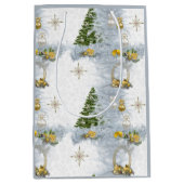 White Christmas Wedding Repeat Design Mittlere Geschenktüte (Vorderseite)