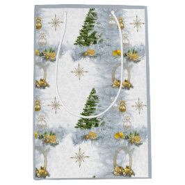 White Christmas Wedding Repeat Design Mittlere Geschenktüte
