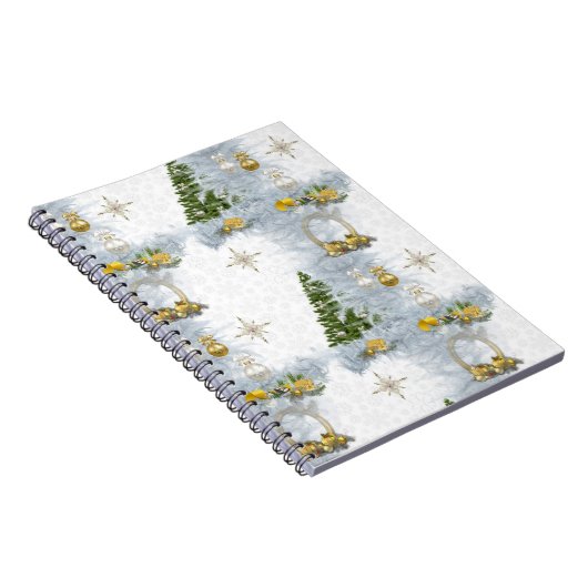 White Christmas Wedding Repeat Design Notizblock (Rechte Seite)