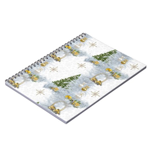White Christmas Wedding Repeat Design Notizblock (Linke Seite)