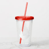 White Christmas Winter Wonderland Snowman Tree Acryltrinkbecher (Rückseite)