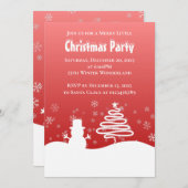 White Christmas Winter Wonderland Snowman Tree Einladung (Vorne/Hinten)