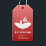 White Christmas Winter Wonderland Snowman Tree Geschenkanhänger<br><div class="desc">Frohe Weihnachten!</div>