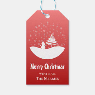 White Christmas Winter Wonderland Snowman Tree Geschenkanhänger