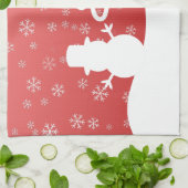 White Christmas Winter Wonderland Snowman Tree Geschirrtuch (Gefaltet)