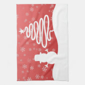 White Christmas Winter Wonderland Snowman Tree Geschirrtuch (Vertikal)
