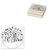 White Christmas Winter Wonderland Snowman Tree Gummistempel (Stempel)