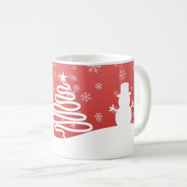 White Christmas Winter Wonderland Snowman Tree Kaffeetasse