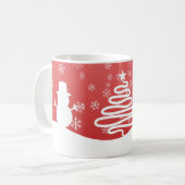 White Christmas Winter Wonderland Snowman Tree Kaffeetasse (Vorderseite Links)