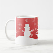 White Christmas Winter Wonderland Snowman Tree Kaffeetasse (Links)