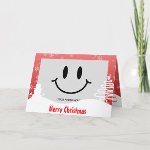 White Christmas Winter Wonderland Snowman Tree Karte