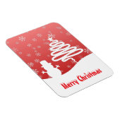 White Christmas Winter Wonderland Snowman Tree Magnet (Rechte Seite)