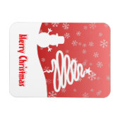 White Christmas Winter Wonderland Snowman Tree Magnet (Horizontal)