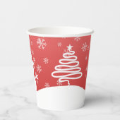 White Christmas Winter Wonderland Snowman Tree Pappbecher (Rückseite)