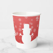 White Christmas Winter Wonderland Snowman Tree Pappbecher (Links)