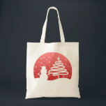 White Christmas Winter Wonderland Snowman Tree Tragetasche<br><div class="desc">Frohe Weihnachten!</div>