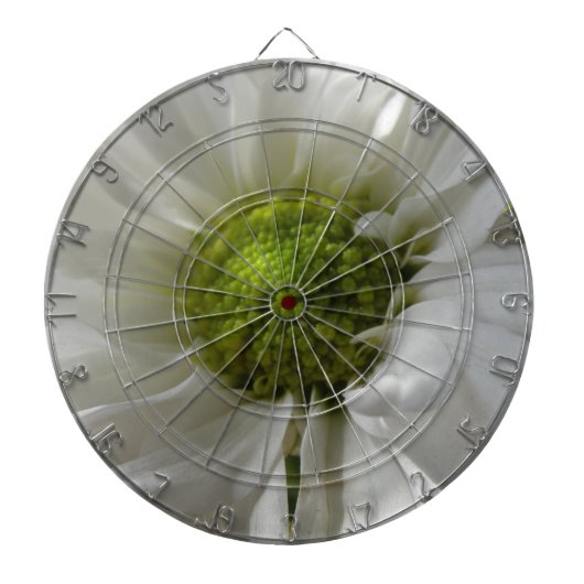 White Chrysanthemum Dart Board Dartscheibe (vorne)