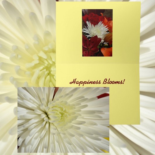 White Chrysanthemum Floral Fotografisch Karte