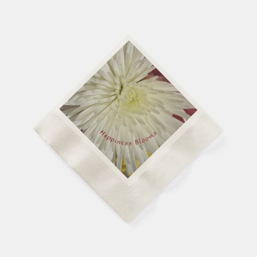 White Chrysanthemum Happiness Blooms anpassbar Serviette (Ecke)