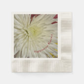 White Chrysanthemum Happiness Blooms anpassbar Serviette (Vorderseite)