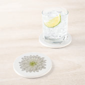 White Chrysanthemum Sandstone Untersetzer (Seite)