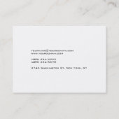 White Chubby Handwriting Trainingskarte Visitenkarte (Rückseite)