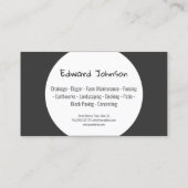 White Circle Groundworks Architects Gray Landscape Visitenkarte (Rückseite)