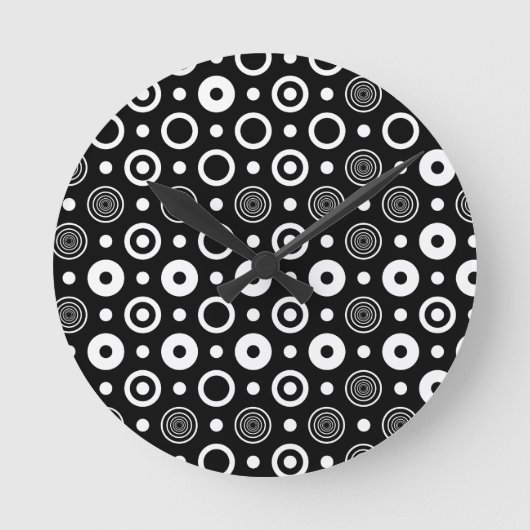 White circles and dots runde wanduhr (Vorderseite)