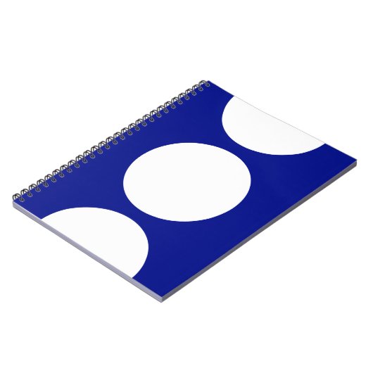 White Circles on Blue Notebook Notizblock (Linke Seite)
