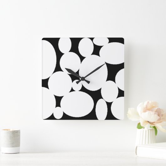 WHITE CIRCLES QUADRATISCHE WANDUHR (Zuhause)