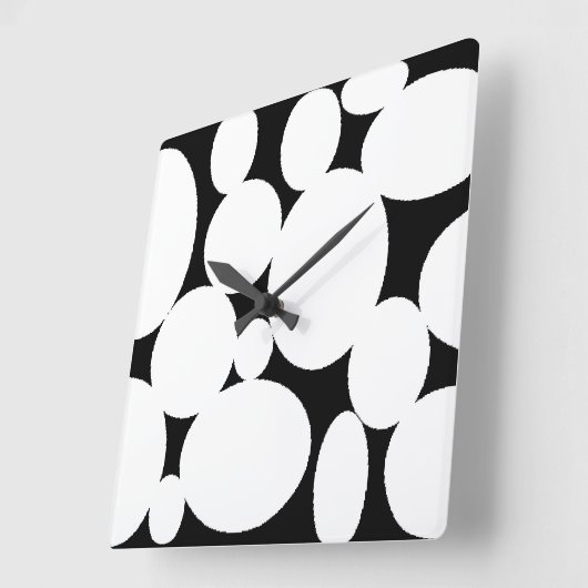 WHITE CIRCLES QUADRATISCHE WANDUHR (Winkel)