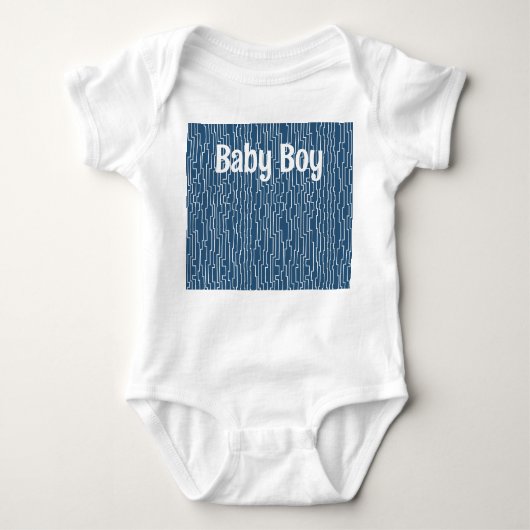 White Circuit Linien Baby Strampler (Vorderseite)