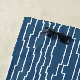 White Circuit Linien Strandtuch