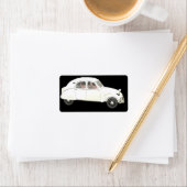 White Citroen 2CV Adressaufkleber (Insitu)