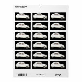 White Citroen 2CV Adressaufkleber (Vorne)
