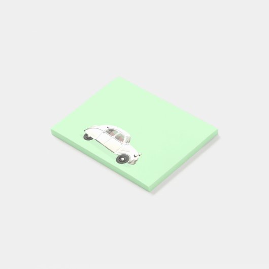 White Citroen 2CV Post-it Klebezettel (angewinkelt)