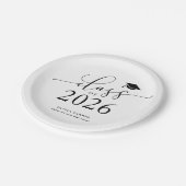 White Class of 2025 Graduation Party Pappteller (Schrägansicht)