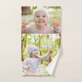 White Classic Foto Collage Keepake Badhandtuch Set (Handtuch)