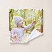 White Classic Foto Collage Keepake Badhandtuch Set (Waschlappen)