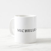 White Classic Minimalistisch Schlicht Simple Name Kaffeetasse (Vorderseite Links)