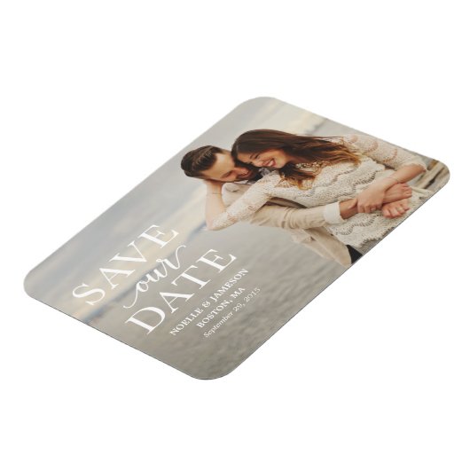 White Classic Overlay | Datum speichern Magnet (Linke Seite)