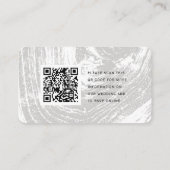 White Classic Rustic Woodgrain Hochzeitswebsite QR Begleitkarte (Rückseite)
