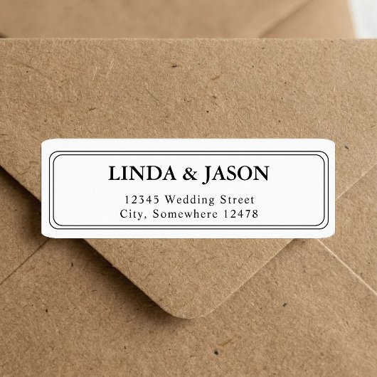 White Classic Script Wedding Rücksendeadresse