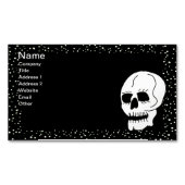 White Classic Skull Halloween Goth Magnetische Visitenkarte (Vorderseite)